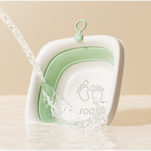 Cada Pliabila pentru Baie pentru Copii, Flippy, Cadita pentru Bebelusi, Model Patrat pentru Picioare, Verde, 32x27.5x3.7 cm, 4 L - Img 5