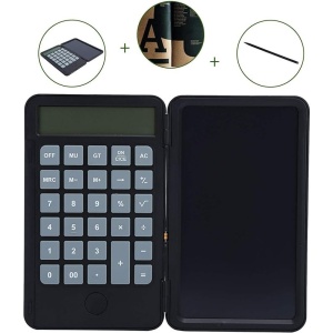 Calculator de Mana Reincarcabil cu Tabla de Scris, Flippy, Calculator Portabil, Ecran LCD, Afisaj cu 12 Cifre, Ecran de 15 cm, Culoare Negru - Img 9