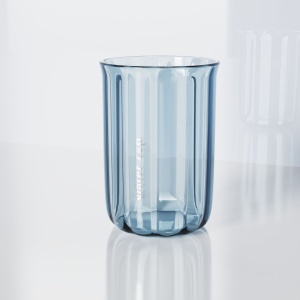 Cana de Apa pentru Clatit, Flippy, pentru Periuta de Dinti, 200 ml, 10.4 x 7.3 cm, Albastru Transparent - Img 4