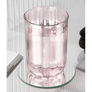 Cana de Apa pentru Clatit, Flippy, pentru Periuta de Dinti, 200 ml, 10.4 x 7.3 cm, Roz Transparent - Img 7