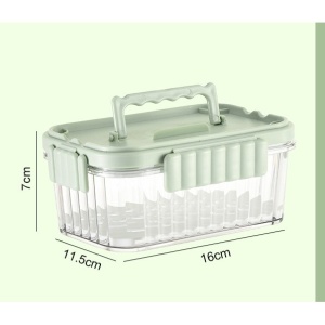 Caserola portabila pentru mancare fresh Flippy, 550 ml, furculita pentru fructe, 7 x 11.5 x 16 cm, capac detasabil pentru congelator, etans, spatiu pentru tacamuri, maner, material plastic, rezistent la temperaturi ridicate, transparent - Img 4