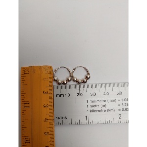 Cercei Argint 925 Creole 12 mm cu 4 Bilute, Jolie Silver, 1.6g, 1 cm x 1 cm - Img 3