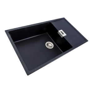 Chiuveta de bucatarie Elefant Premium Diamond Negru metalic, 856x500mm - Img 3