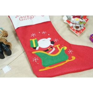 Ciorap Cadouri,Flippy,cu model Mos Craciun, rosu, marimea 19x38 cm, textil, interior - Img 3
