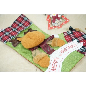 Ciorap Cadouri, Flippy,cu model ren,verde, marimea 23x45 cm, textil, interior - Img 4