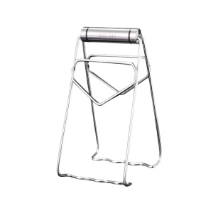 Clema pentru Boluri, Flippy, Anti-Alunecare, din Otel Inoxidabil, Extindere, pentru Oale, Tigai, de Uz Casnic, Rezistent la Temperaturi Inalte, 19.5x9.8x8 cm, Gri - Img 1