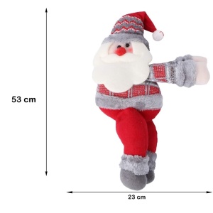 Clema pentru perdea, prindere cu arici, model Mos Craciun, material textil/poliester, 53 x 23 cm, multicolor - Img 3