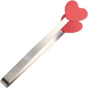 Cleste Creativ pentru Mancare, Flippy, Model Inimioare din Silicon, 14.5x3 cm, Rezistent la Temperaturi Inalte si Coroziune, Rosu - Img 3