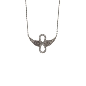 Colier Argint 925, Infinit cu Aripi 40 cm - Img 1