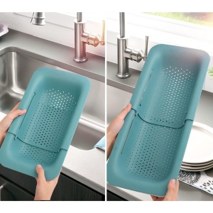 Cos pentru Scurgere Chiuveta de Bucatarie, Flippy, Plastic, Telescopic, 36x20x5 cm, Verde - Img 5