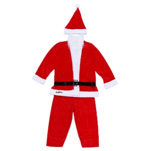 Costum Mos Craciun Flippy® Baiat, 7-9 ani, 5 piese, Catifea - Img 1