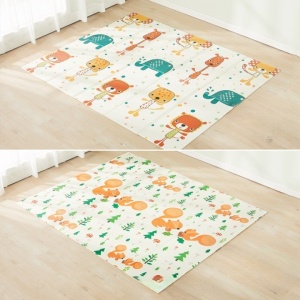 Covoras de Joaca pentru Copii Termic cu 2 Fete, Flippy, Model Veverite si Elefanti, cu Spuma, Impermeabil, Antiderapant, 200cm x 180cm x 1cm - Img 2