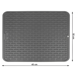 Covoras din Silicon pentru Scurgere Vase, Flippy, Uz Casnic, Rezistent la Temperaturi Ridicate, Izolator, 43x32.5 cm, Negru - Img 7