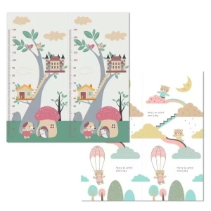 Covoras pentru Copii, Flippy, cu 2 Fete, Model Ursulet/Catelusi, din XPE+PE, Impermeabil, Antiderapant, Protectie Termica, +3 Luni, Pliabil, 150 x 200 x 1.5 cm, Multicolor - Img 1