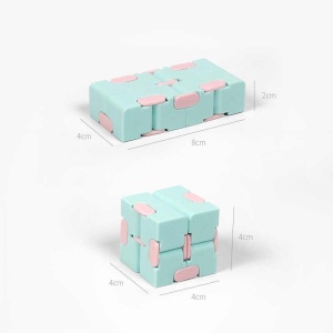 Cub antistres, Fidget Toy, Infinity Magic Cube, Albastru/Roz, 4x4x4 cm - Img 6