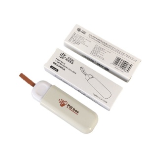 Cutie Depozitare Medicamente, Flippy, Portabila, 3 Compartimente, Tip Breloc, Plastic, Glisanta, Alb, 10.7x3.6x1.6 cm - Img 6