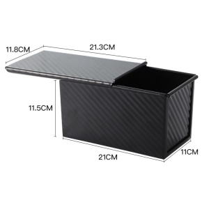 Cutie pentru Paine Toast, Flippy, Negru, 450g, cu Capac - Img 1