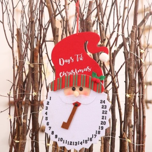 Decoratiune de Craciun Flippy, Advent calendar, numara zilele pana la Craciun, model Mos Craciun, material poliester, 37 x 22 cm, rosu - Img 6