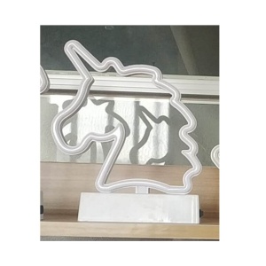 Decoratiune Luminoasa cu Baterii Unicorn 25 cm Alb Rece - Img 2
