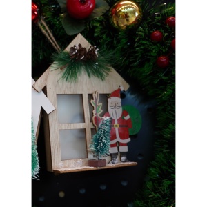 Decoratiune luminoasa, Flippy, Mos Craciun, maro, lungime: 13 cm, latime: 5 cm, inaltime: 17 cm, lemn, interior/exterior - Img 4