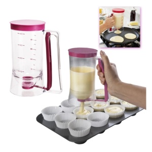 Dispenser de aluat pentru prajituri Flippy, Batter Dispenser, din plastic, maner cu arc, 900 ml, usor de manipulat si utilizat, Mov - Img 2
