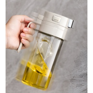 Dispenser pentru Ulei, Flippy, Deschidere si Inchidere Automata a Rezervorul, cu Inductie Gravitationala, 550 ml, 12x7.6x20.5 cm, Alb - Img 15