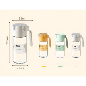 Dispenser pentru Ulei, Flippy, Deschidere si Inchidere Automata a Rezervorul, cu Inductie Gravitationala, 550 ml, 12x7.6x20.5 cm, Galben - Img 5