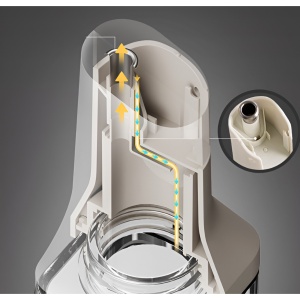 Dispenser pentru Ulei, Flippy, Deschidere si Inchidere Automata a Rezervorul, cu Inductie Gravitationala, 500 ml, 29.5x6x6 cm, Galben - Img 6