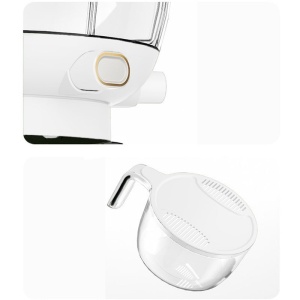 Dozator etajat de cereale Flippy, rotativ 360, 6 compartimente, capacitate 10L, cofrag special pentru oua, vas pentru scurgerea cerealelor, 35x27.5 cm, alb - Img 10