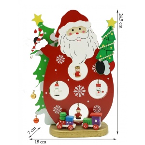 Figurina decorata, Mos Craciun, Rosu, din Lemn, 18 cm x 24.5 cm, Interior, Flippy - Img 6