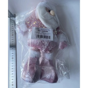 Figurina Decorativa, Pentru Craciun, Flippy, Mos Craciun, Picioare Telescopice, Inaltime Reglabila 44-54cm, Bluza cu Paiete, Roz - Img 6