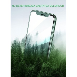 Folie de Sticla Securizata pentru Apple iPhone 15, Flippy, Lumina Verde Anti-Blue Ray, Auto-Aplicare, Protectie Completa 9D, Verde - Img 7