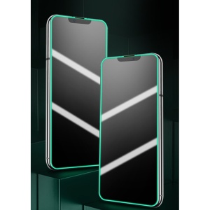 Folie de Sticla Securizata pentru Apple iPhone 15 Pro Max, Flippy, Luminous, Margine Fosforescenta Neon din Silicon, Mat, Anti-Amprenta, Protectie Completa, 9H, Verde - Img 8