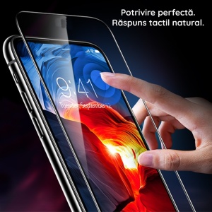 Folie Sticla Curbata Securizata Flippy compatibil cu Honor Magic 4 Pro 5G, Full Glue Negru - Img 4