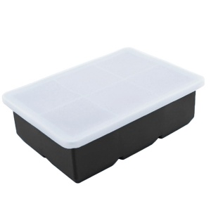 Forma pentru Gheata, Flippy, 6 Forme Patrate cu Capac, din Silicon, 17 x 12 x 6 cm, Negru - Img 2