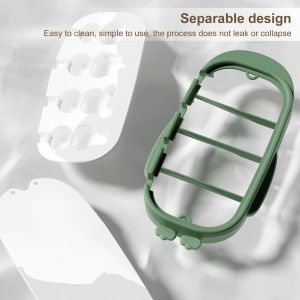 Forma pentru inghetata Flippy, 4 compartimente, forme cu animalute, materialsilicon si ABS, 21 x 12.8 x 3cm, verde - Img 6