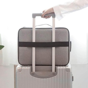 Geanta Flippy pentru Depozitare Acte si Documente, Facturi, Carduri, cu Cod de Securitate, 5 Compartimente, Impermeabila, 37 x 20 x 27 cm, Gri - Img 6