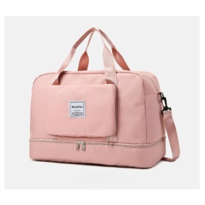 Geanta Pliabila, Flippy, pentru Voiaj, Buzunare Multiple, de Mana, Impermeabila, Material Textil, Capacitate 8 Kg, Dimensiune Deschisa 42x28x10 cm, Roz - Img 11
