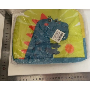 Geanta Termoizolanta pentru Copii, Flippy, 23x13x19 cm, Model Imprimeu Dinozaur, din Folie de Aluminiu si Panza Oxford, Albastru/Galben - Img 2