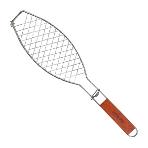 Gratar Grill Inox pentru Peste, Flippy, cu Maner, de Dimensiuni Reduse, Usor de Transportat si Depozitat, Argintiu, 56x12 cm - Img 3