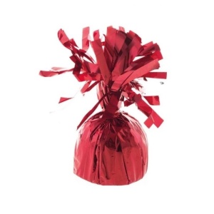 Greutate pentru Baloane cu Heliu, Flippy, din Folie cu Franjuri, 170g, 13 x 5 x 3 cm, Rosu - Img 2