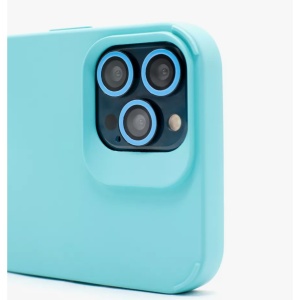 Husa Apple iPhone 13, Flippy, din Silicon Lichid, Interior din Microfibra, Lentile Fosforescente de Protectie Camera, Anti Amprenta, Rezistenta la Socuri, Bleu - Img 3