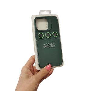 Husa Apple iPhone 14 Pro Max, Flippy, din Silicon Lichid, Interior din Microfibra, Lentile Fosforescente de Protectie Camera, Anti Amprenta, Rezistenta la Socuri, Verde - Img 8