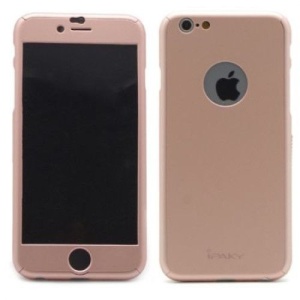 Husa Apple iPhone 6/6S IPAKY Full Cover 360 Roz Auriu + Folie Cadou - Img 4