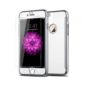 Husa Apple iPhone 7 Joyroom (Fata + Spate) Argintiu + Folie de protectie - Img 2