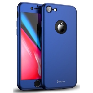 Husa Apple iPhone 7 Plus IPAKY Full Cover 360 Albastru + Folie Cadou - Img 1