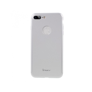 Husa Apple iPhone 7 Plus IPAKY Full Cover 360 Argintiu + Folie Cadou - Img 1