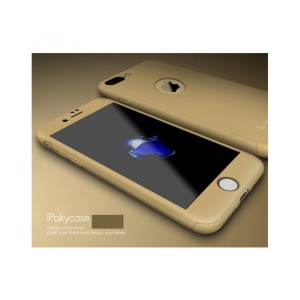 Husa Apple iPhone 7 Plus IPAKY Full Cover 360 Auriu + Folie Cadou - Img 6