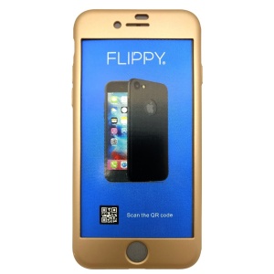 Husa Apple iPhone 7 Premium Full Cover 360 Auriu + Folie Cadou - Img 2