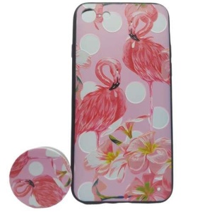 Husa Apple iPhone X/XS Multicolor Model Flamingo + Popsocket inclus - Img 2